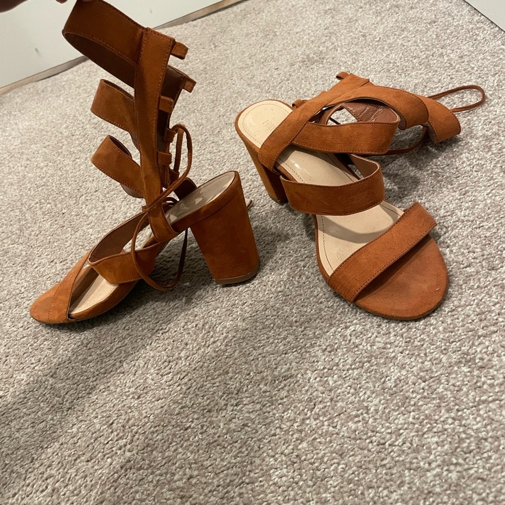 Brown block heels